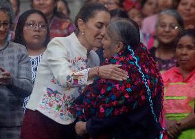 Claudia Sheinbaum, President Of Mexico, Announces The Next Meeting Of Mexican Textile Art At The Los Pinos Cultural Complex