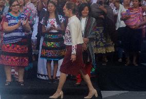 Claudia Sheinbaum, President Of Mexico, Announces The Next Meeting Of Mexican Textile Art At The Los Pinos Cultural Complex