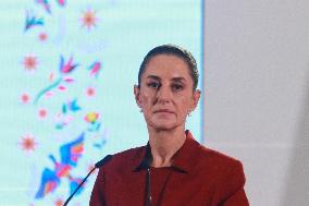 Sheinbaum Holds A Press Briefing - Mexico City