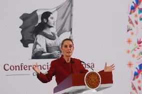 Sheinbaum Holds A Press Briefing - Mexico City