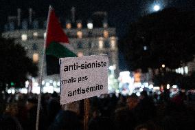 Several Thousand People In Paris Against The ''Israel Is Forever'' Gala