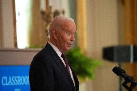 President Biden And First Lady Jill Biden Speak At Classroom To Career Summit