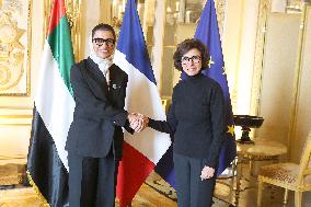 Rachida Dati Receives Minister of State for Foreign Affairs of UAE - Paris