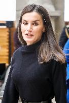 Queen Letizia in Black - Madrid