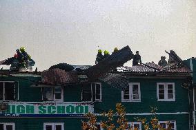 Fire Broke Out In School Building In Srinagar