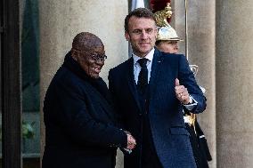 Macron Welcomed President Of Ghana Akufo-Addo