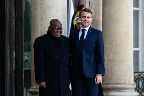 Macron Welcomed President Of Ghana Akufo-Addo