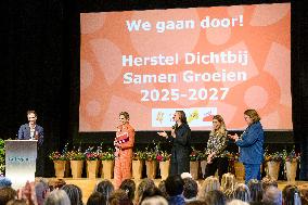 Queen Máxima Attends Closing Meeting of Herstel Dichtbi