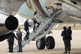 President Joe Biden boards Air Force One at Joint Base Andrews