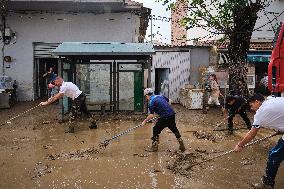 Houses And Businesses Near The Río Benamargosa Have Flooded.