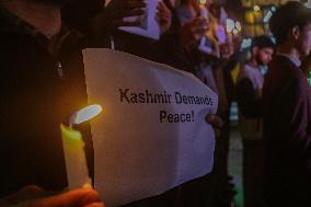 Candle Light Vigil Against The Recent Grenade Blast In Srinagar