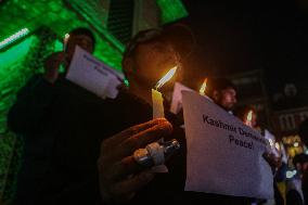 Candle Light Vigil Against The Recent Grenade Blast In Srinagar