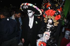 The Mexican Parade For The Dia De Muertos Celebrations In Milan