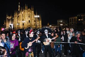 The Mexican Parade For The Dia De Muertos Celebrations In Milan