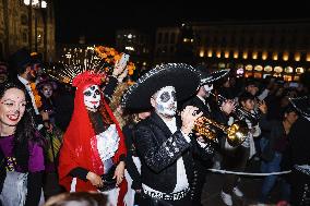 The Mexican Parade For The Dia De Muertos Celebrations In Milan