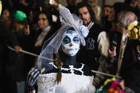 The Mexican Parade For The Dia De Muertos Celebrations In Milan