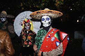 The Mexican Parade For The Dia De Muertos Celebrations In Milan