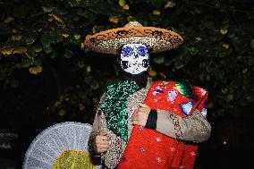 The Mexican Parade For The Dia De Muertos Celebrations In Milan