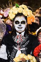 The Mexican Parade For The Dia De Muertos Celebrations In Milan