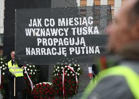 Monthly Anniversary Of The Smolensk Disaster In Warsaw