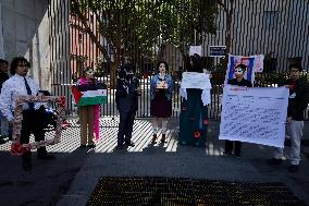 Members Of The Palestinian Community In Mexico City And Activists Demand That Claudia Sheinbaum, President Of Mexico, Break Rela