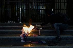 Members Of The Palestinian Community In Mexico City And Activists Demand That Claudia Sheinbaum, President Of Mexico, Break Rela