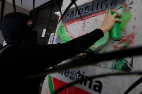 Members Of The Palestinian Community In Mexico City And Activists Demand That Claudia Sheinbaum, President Of Mexico, Break Rela