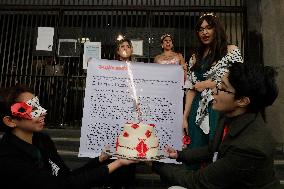 Members Of The Palestinian Community In Mexico City And Activists Demand That Claudia Sheinbaum, President Of Mexico, Break Rela