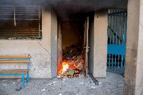 Israeli Army Torches School - Gaza