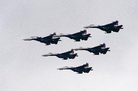 Russian Warrior Flight team performs at 2024 Zhuhai Air Show