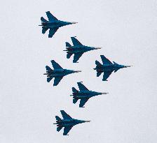 Russian Warrior Flight team performs at 2024 Zhuhai Air Show