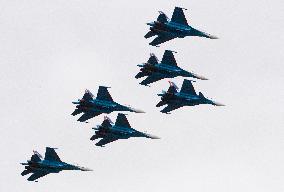 Russian Warrior Flight team performs at 2024 Zhuhai Air Show