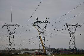 High Voltage Line Installation - France