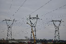 High Voltage Line Installation - France