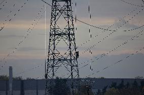 High Voltage Line Installation - France