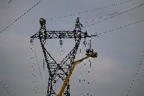 High Voltage Line Installation - France