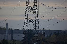 High Voltage Line Installation - France