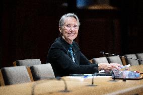 Hearing of Elisabeth Borne at the French Senate - Paris