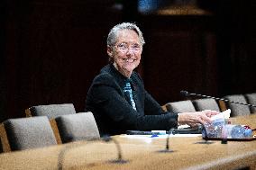 Hearing of Elisabeth Borne at the French Senate - Paris