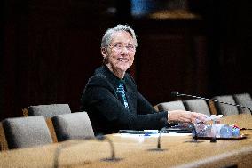 Hearing of Elisabeth Borne at the French Senate - Paris