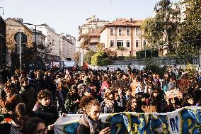 The No Meloni Day Demonstration of Students Against School and Government - Milan