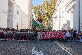 The No Meloni Day Demonstration of Students Against - Rome