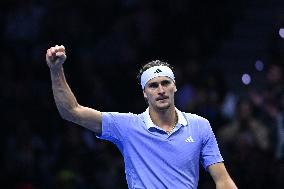 Alexander Zverev Defeats Carlos Alcaraz At ATP Finals Tennis - Turin