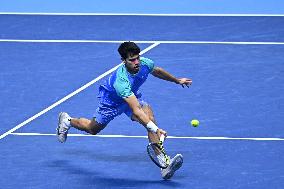 Alexander Zverev Defeats Carlos Alcaraz At ATP Finals Tennis - Turin