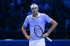 Alexander Zverev Defeats Carlos Alcaraz At ATP Finals Tennis - Turin