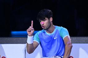 Alexander Zverev Defeats Carlos Alcaraz At ATP Finals Tennis - Turin