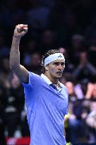 Alexander Zverev Defeats Carlos Alcaraz At ATP Finals Tennis - Turin