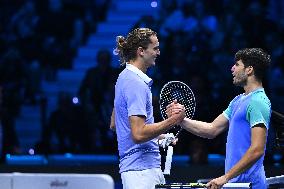 Alexander Zverev Defeats Carlos Alcaraz At ATP Finals Tennis - Turin