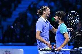 Alexander Zverev Defeats Carlos Alcaraz At ATP Finals Tennis - Turin