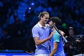 Alexander Zverev Defeats Carlos Alcaraz At ATP Finals Tennis - Turin